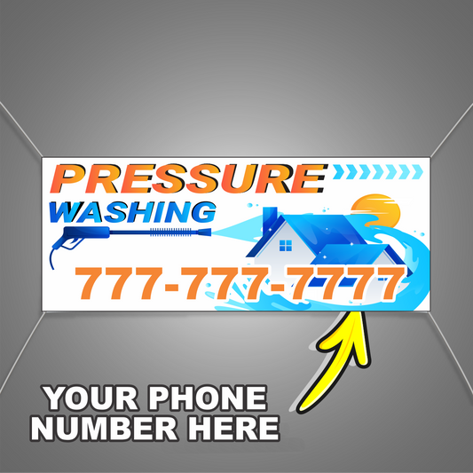 Pressure Washing Vinyl Banner Add Your Phone Number