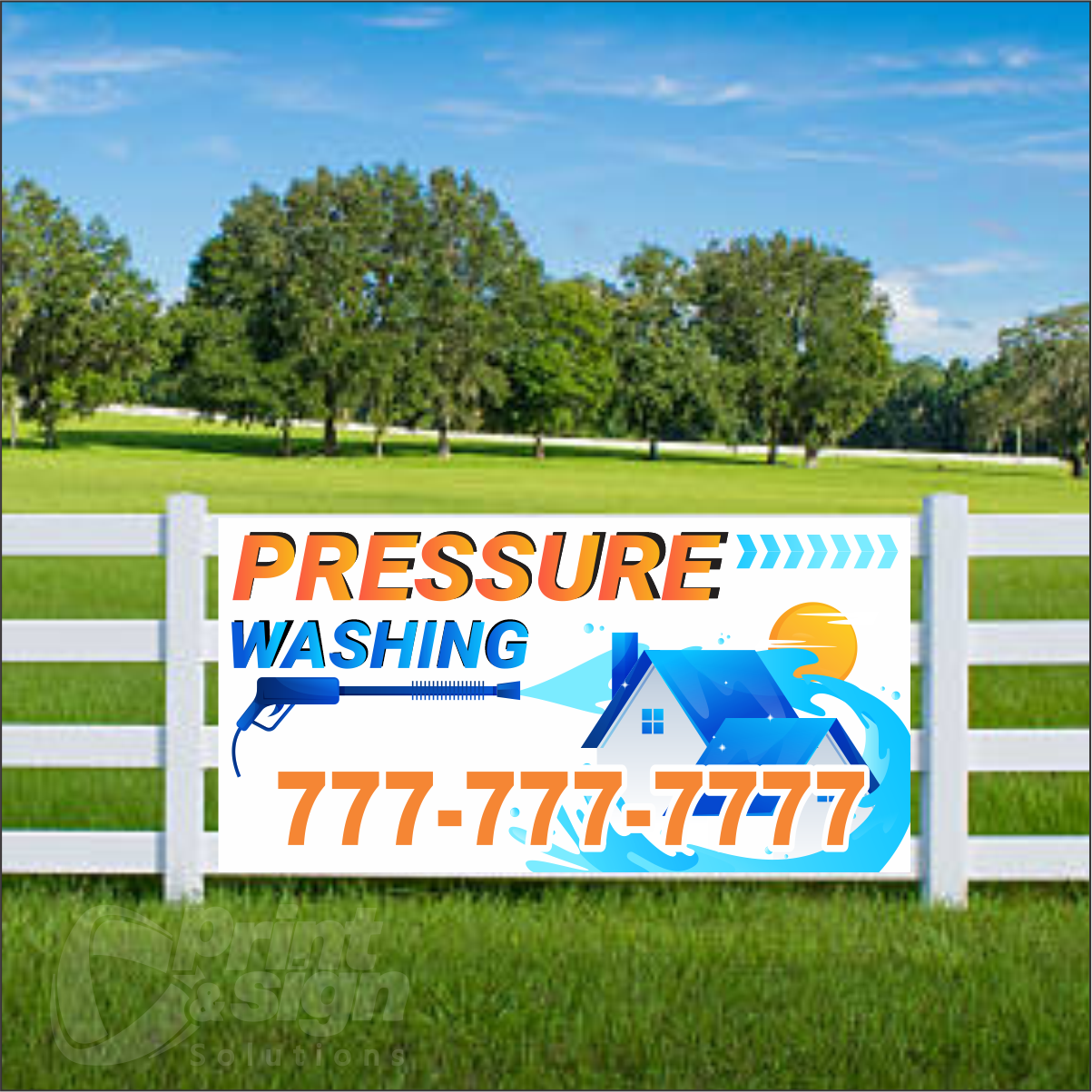 Pressure Washing Vinyl Banner Add Your Phone Number