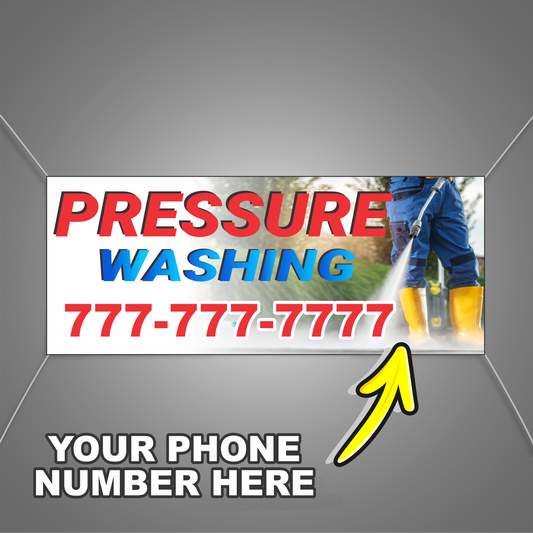 Pressure Washing Vinyl Banner Add Your Phone Number
