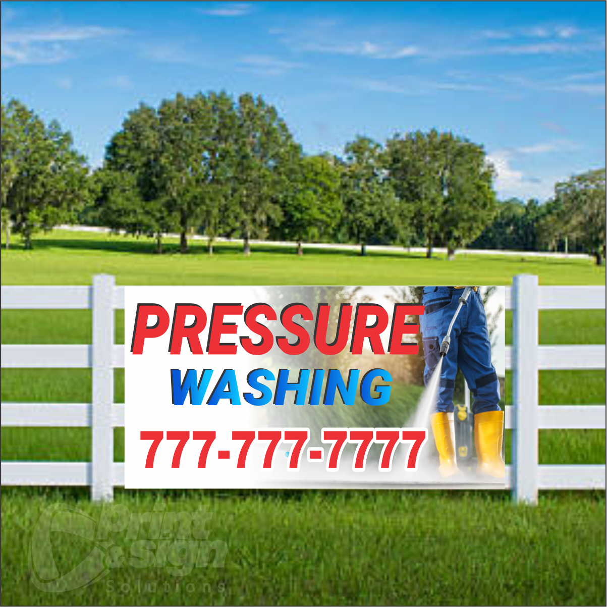 Pressure Washing Vinyl Banner Add Your Phone Number