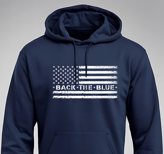Back The Blue Patriot Hooded Sewatshirt