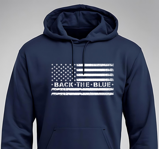 Back The Blue Patriot Hooded Sewatshirt