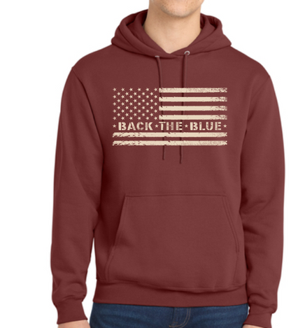 Back The Blue Patriot Hooded Sewatshirt