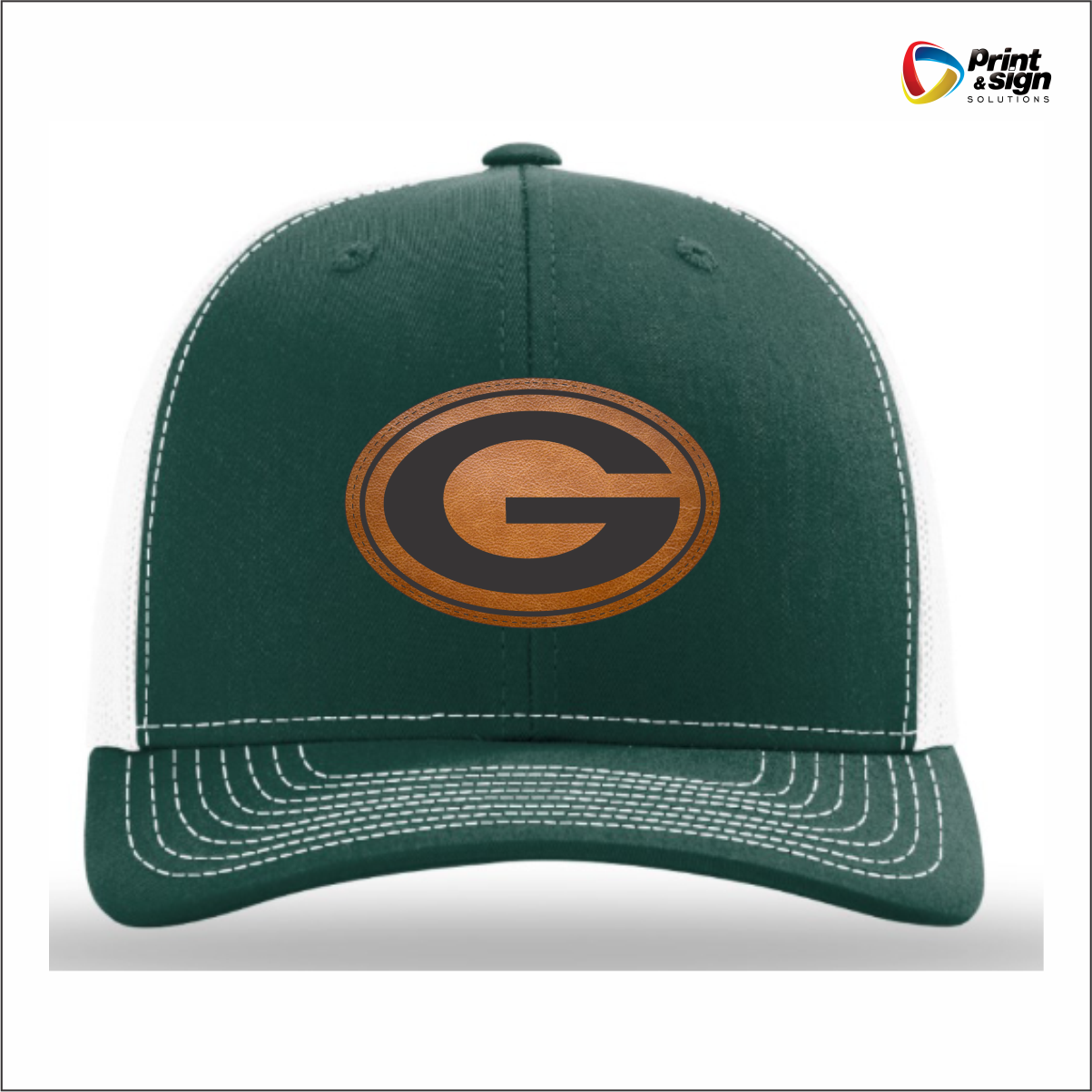 GATEWOOD SCHOOLS RICHARDSON 112 TRUCKER HAT SNAPBACK WITH LEATHER PATCH