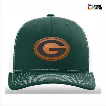 GATEWOOD SCHOOLS RICHARDSON 112 TRUCKER HAT SNAPBACK WITH LEATHER PATCH