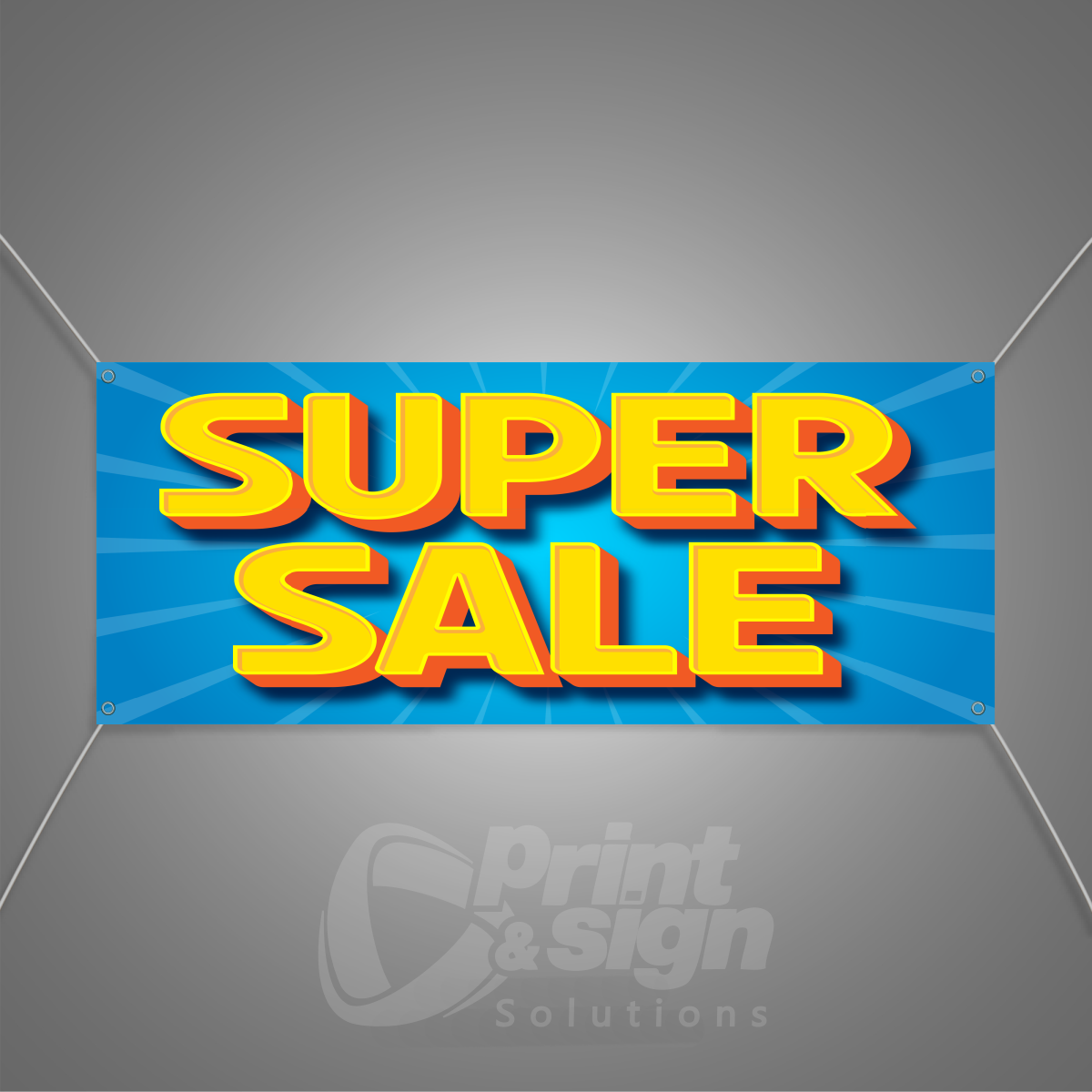 SUPER SALE Yellow and Blue  - Vinyl Banner