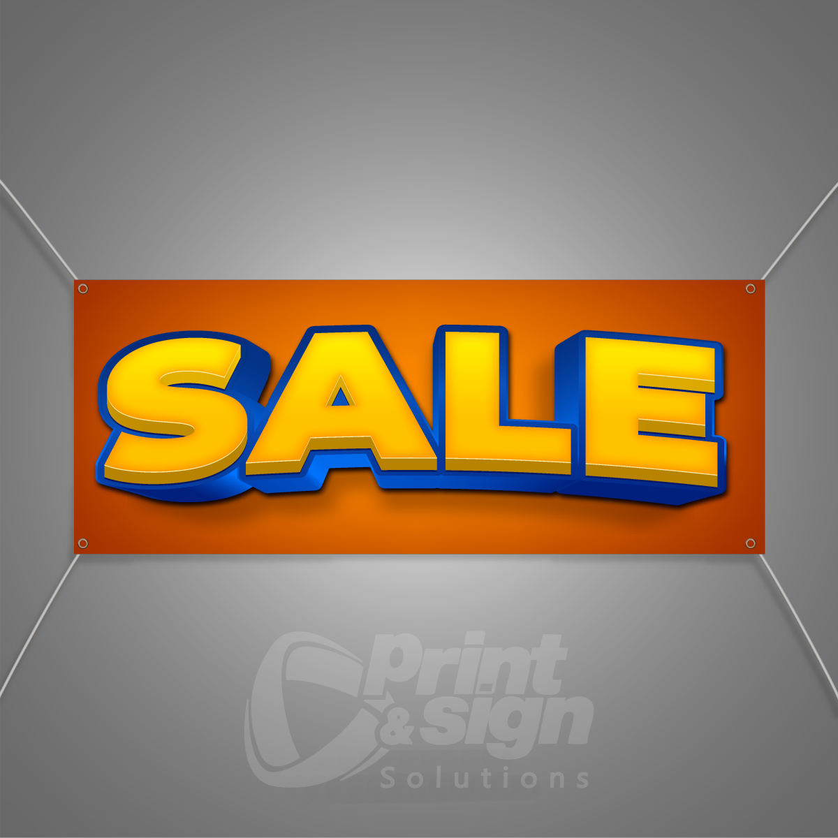 SALE Blue Yellow - Vinyl Banner