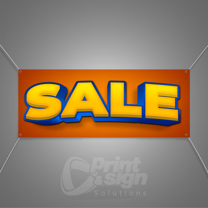 SALE Blue Yellow - Vinyl Banner