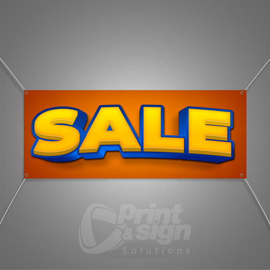 SALE Blue Yellow - Vinyl Banner