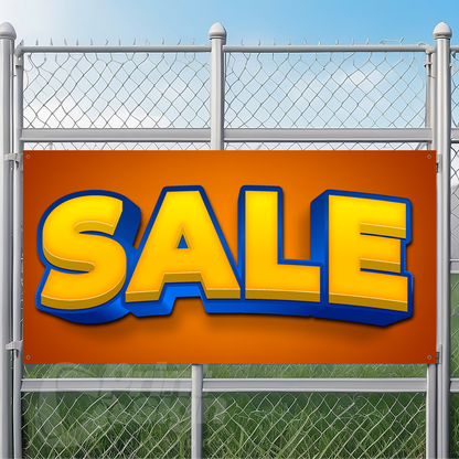 SALE Blue Yellow - Vinyl Banner