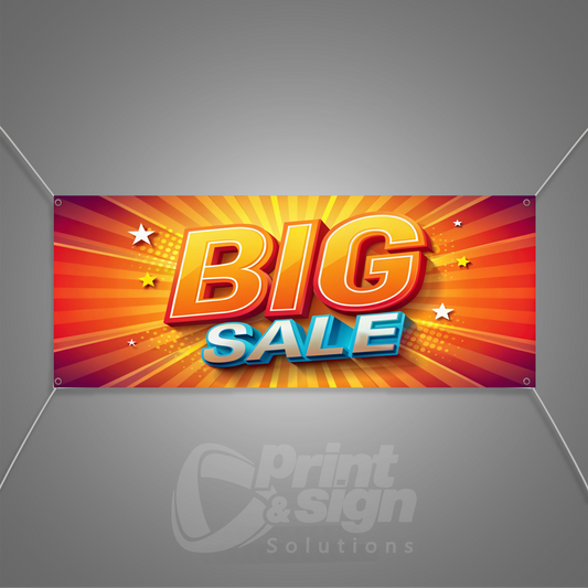 BIG SALE Blue, Red & Yellow - Vinyl Banner