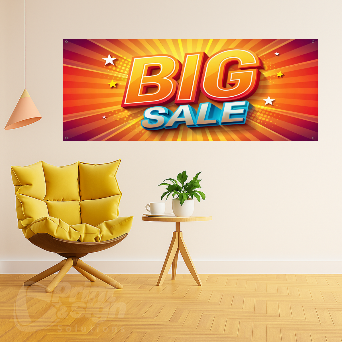 BIG SALE Blue, Red & Yellow - Vinyl Banner