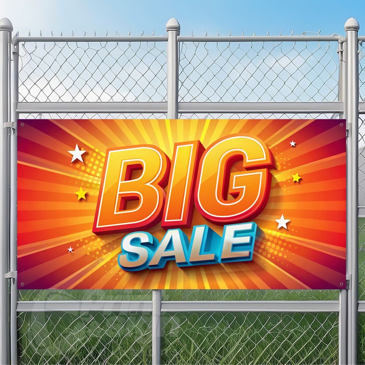 BIG SALE Blue, Red & Yellow - Vinyl Banner