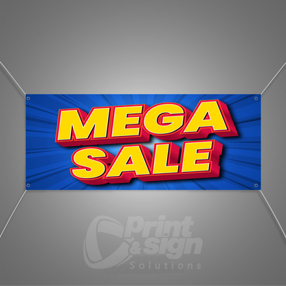 MEGA SALE Blue Background - Vinyl Banner