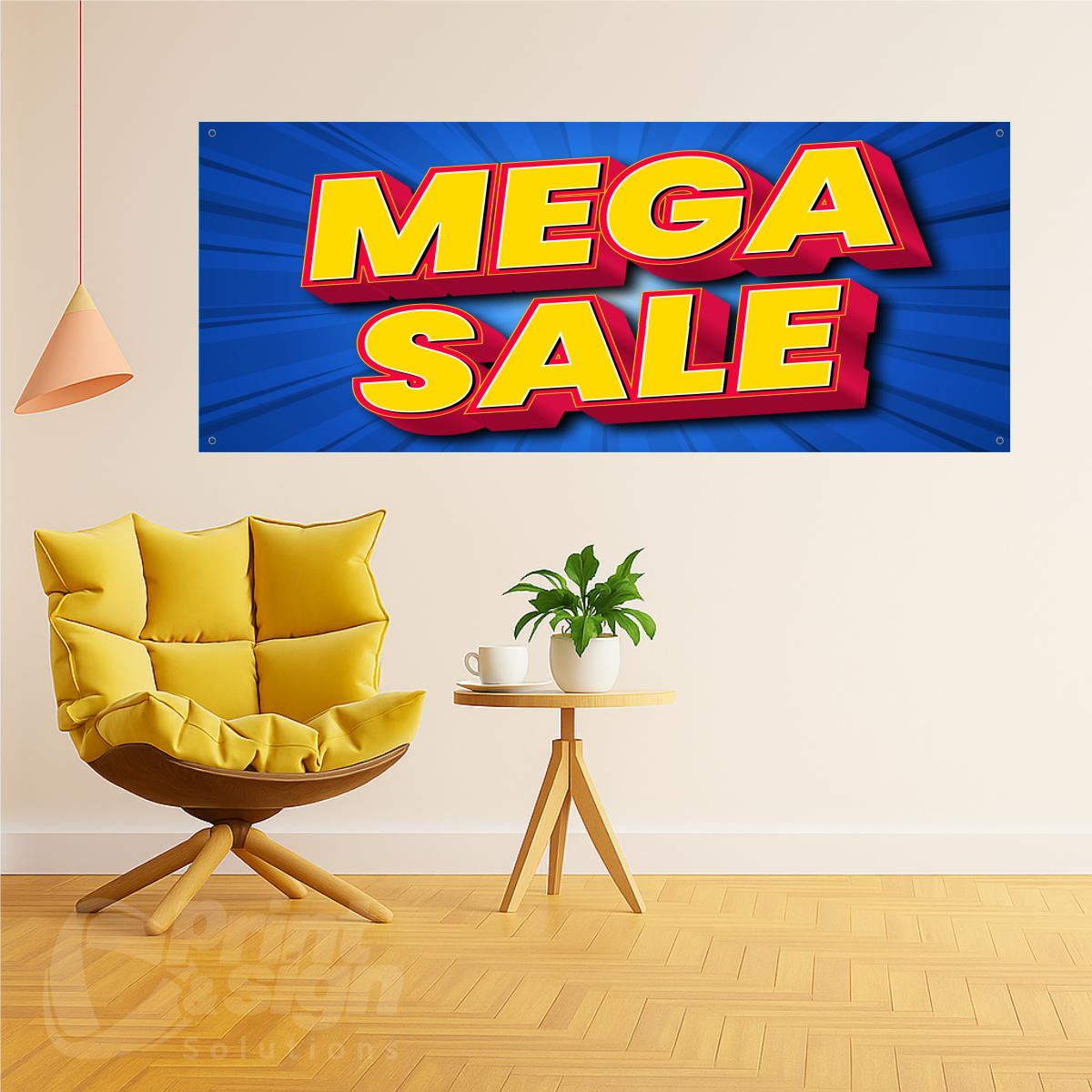 MEGA SALE Blue Background - Vinyl Banner