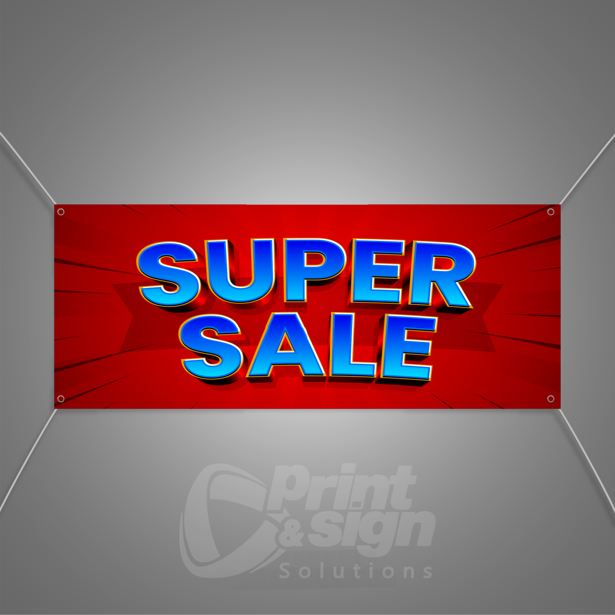 SUPER SALE Red Background - Vinyl Banner