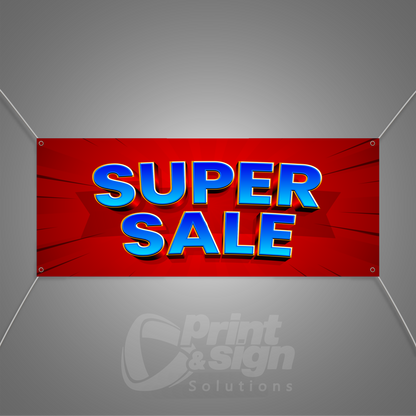 SUPER SALE Red Background - Vinyl Banner