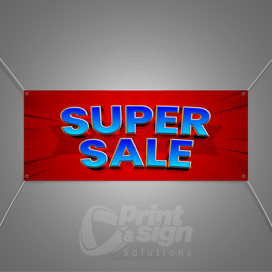 SUPER SALE Red Background - Vinyl Banner