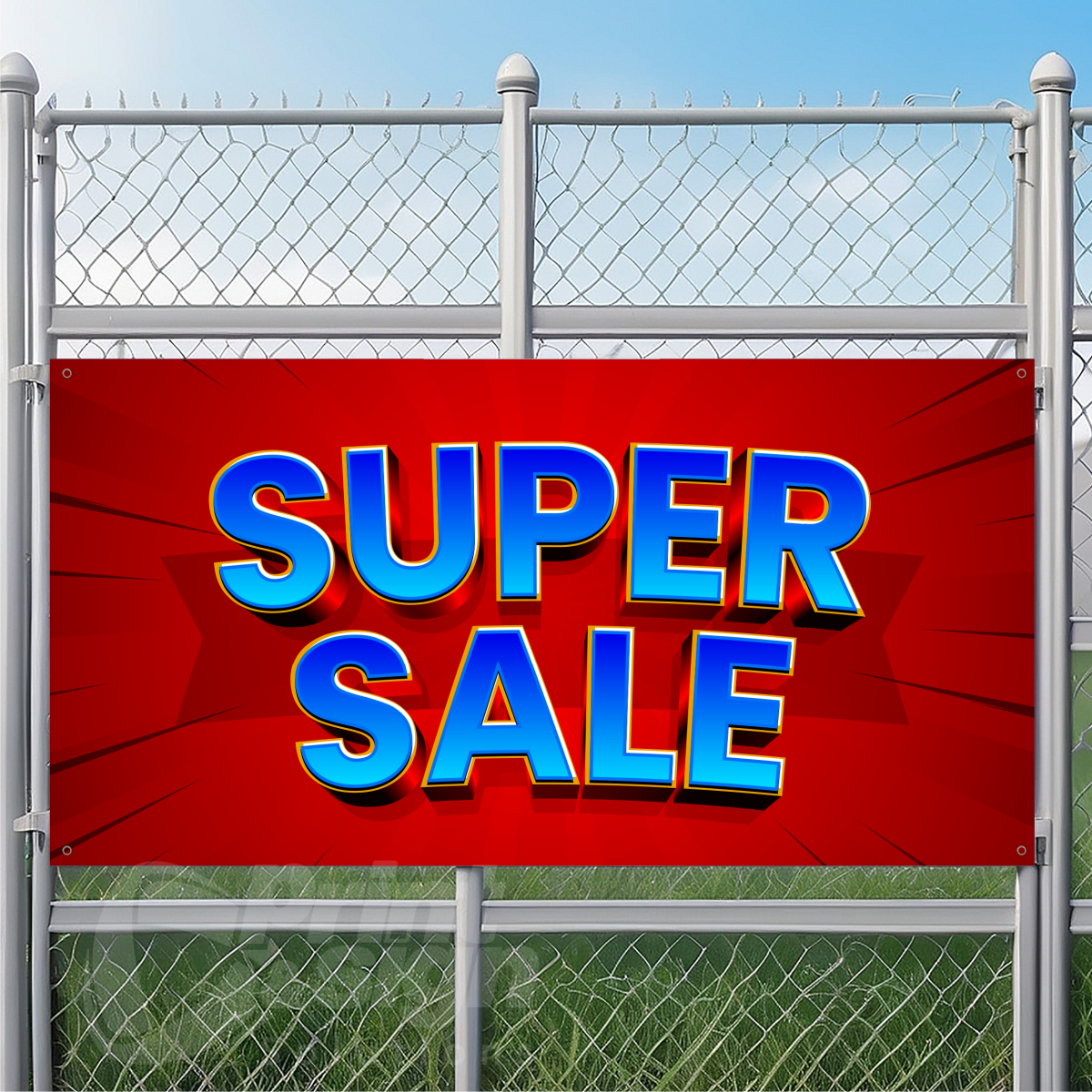 SUPER SALE Red Background - Vinyl Banner