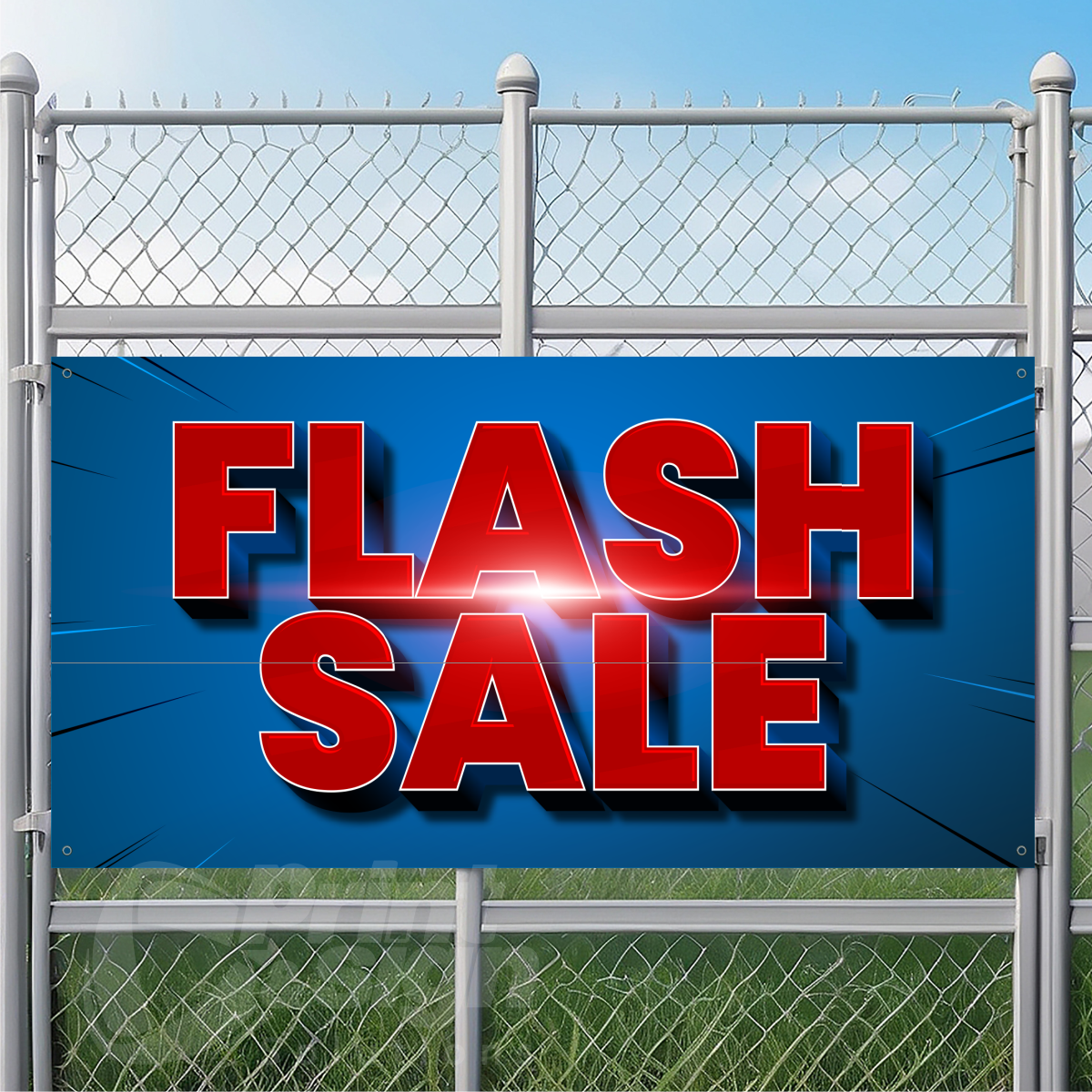 FLASH SALE Blue Background - Vinyl Banner