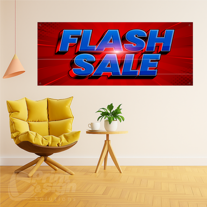 FLASH SALE Red Background - Vinyl Banner