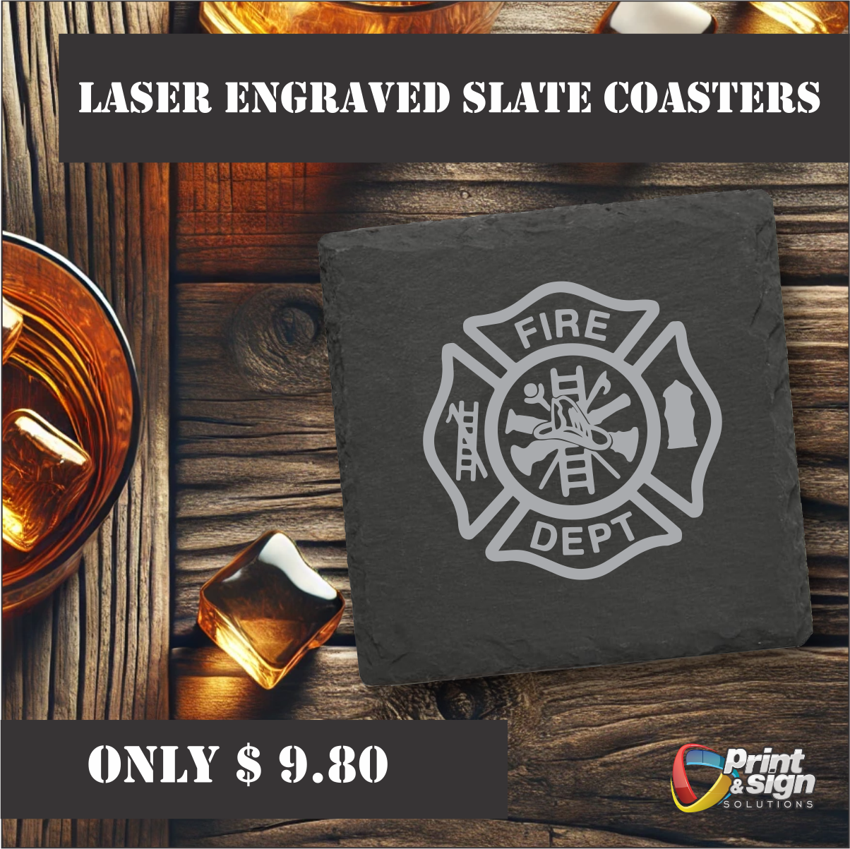 Laser Engraved Slate Coasters