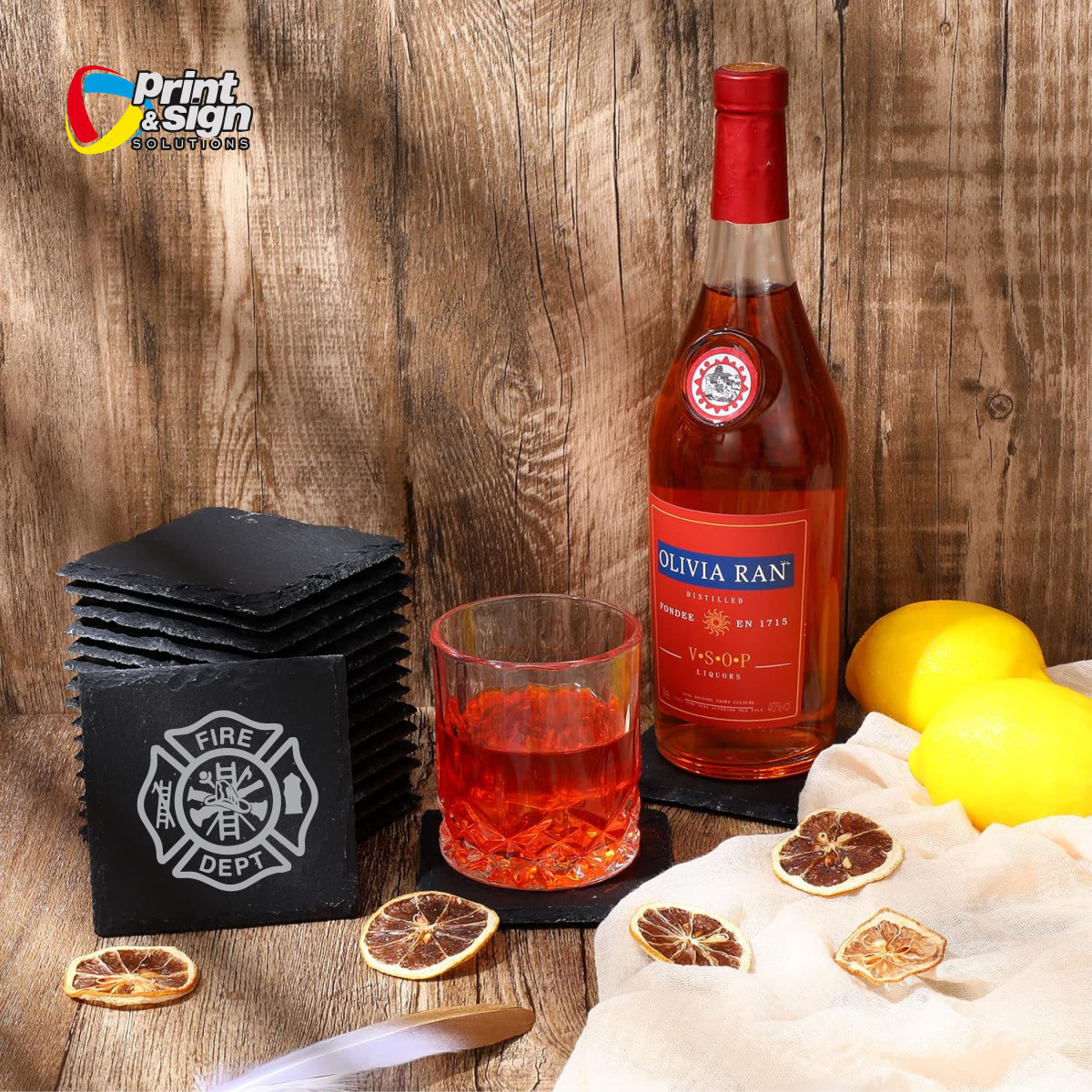 Laser Engraved Slate Coasters