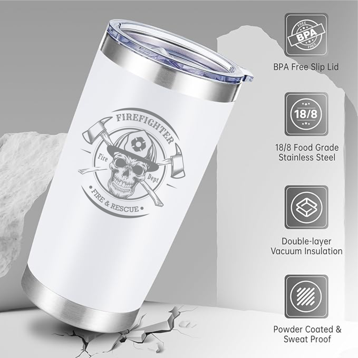 Laser Engraved FIREFIGHTER Tumber