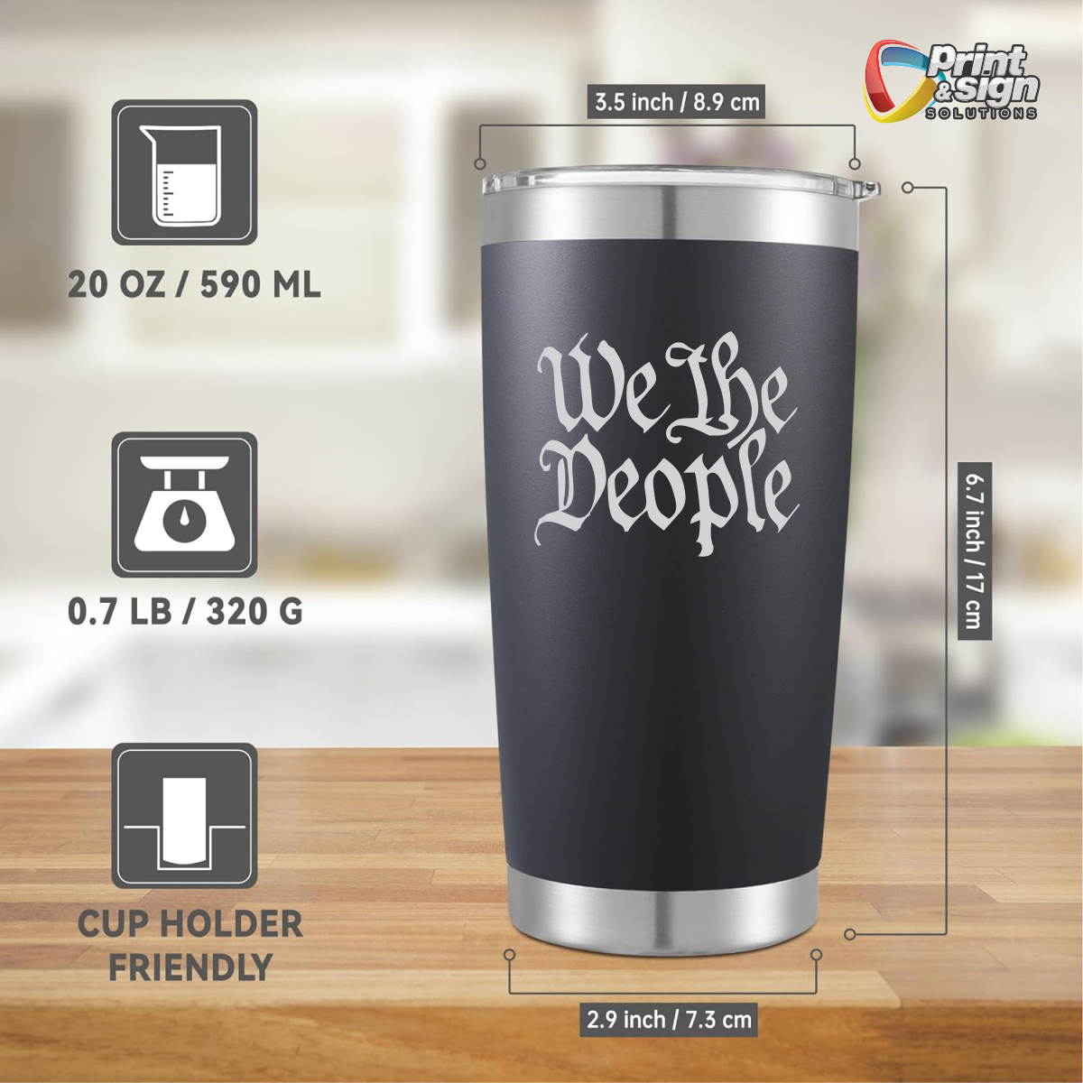 We The People Laser Engraved Tumbler