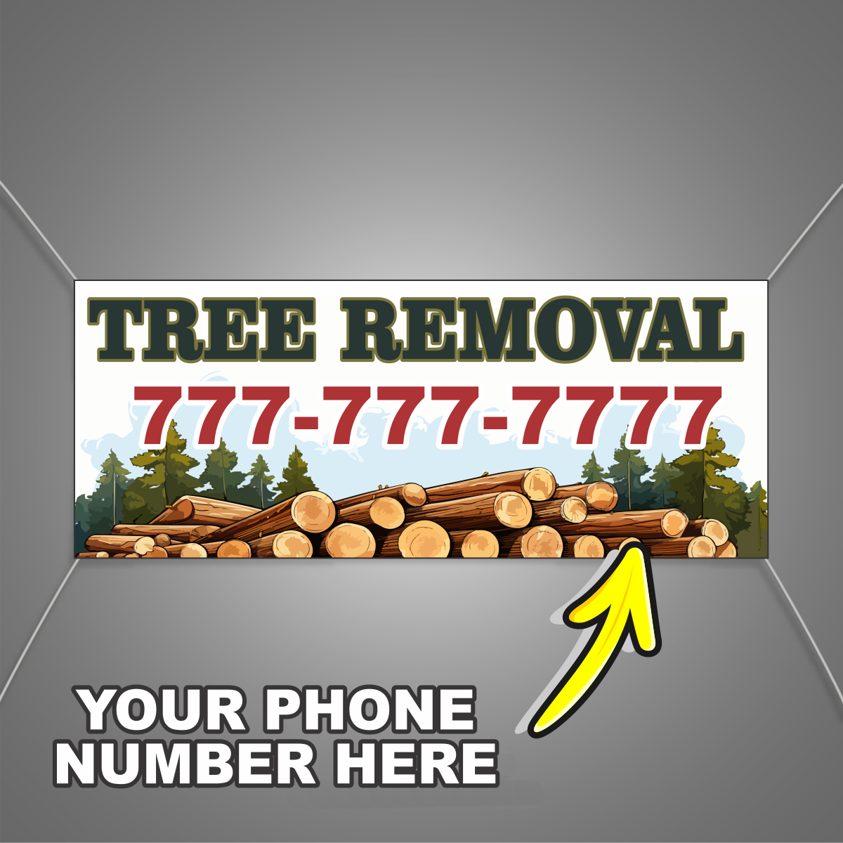 Tree Services Vinyl Banner Add Your Phone Number