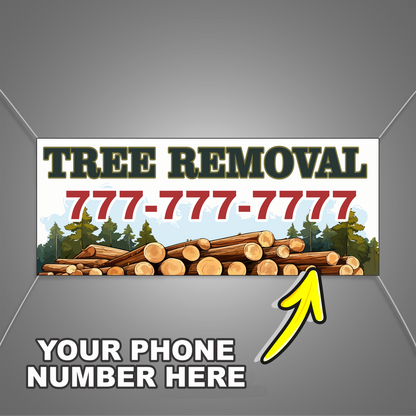 Tree Services Vinyl Banner Add Your Phone Number