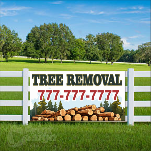Tree Services Vinyl Banner Add Your Phone Number