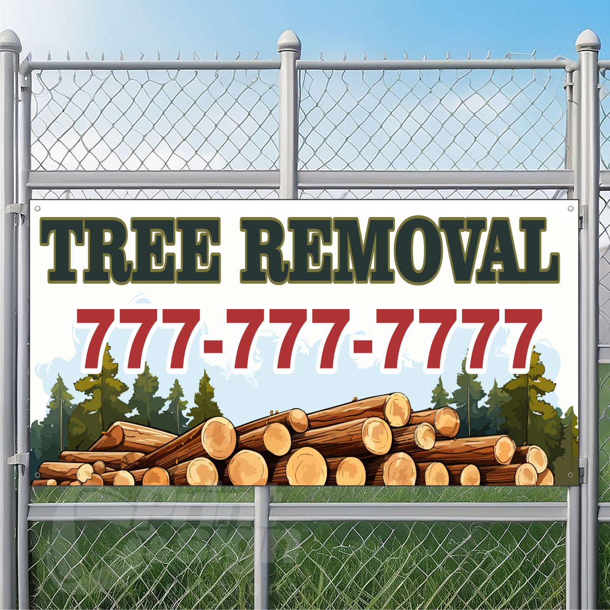 Tree Services Vinyl Banner Add Your Phone Number