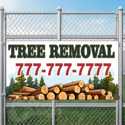 Tree Services Vinyl Banner Add Your Phone Number