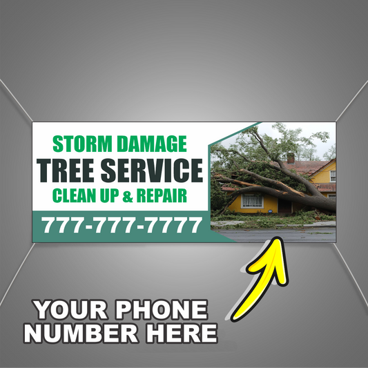Tree Services Vinyl Banner Add Your Phone Number