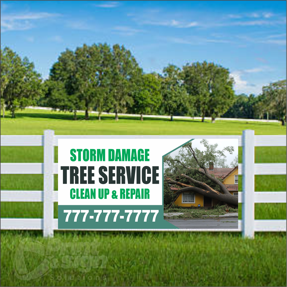 Tree Services Vinyl Banner Add Your Phone Number