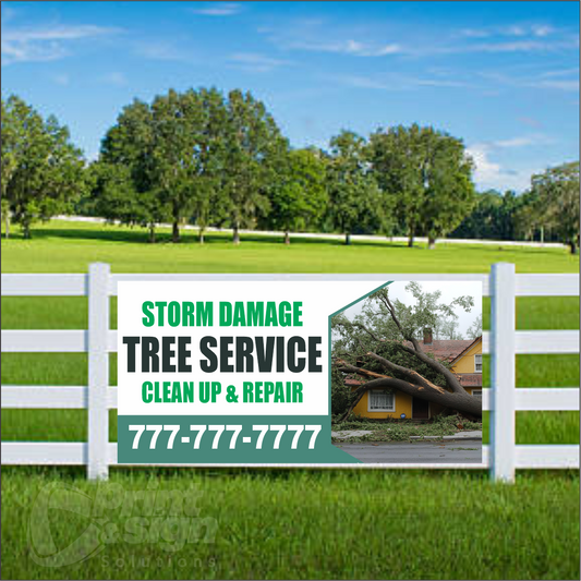 Tree Services Vinyl Banner Add Your Phone Number