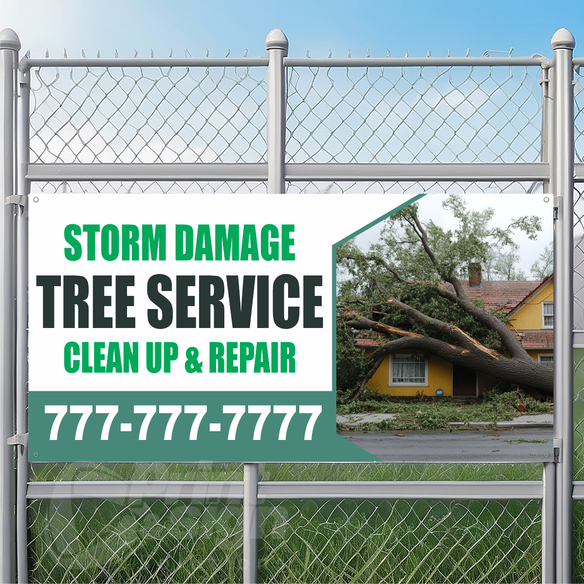 Tree Services Vinyl Banner Add Your Phone Number