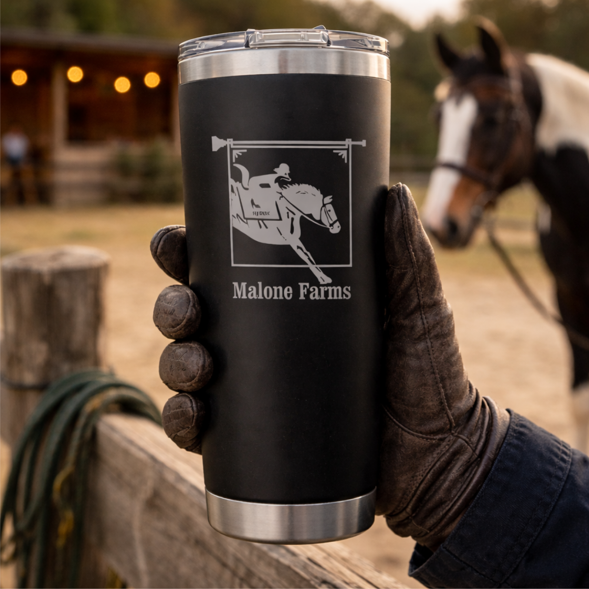 Malone Farms Laser Engraved Insulated 20oz Tumbler