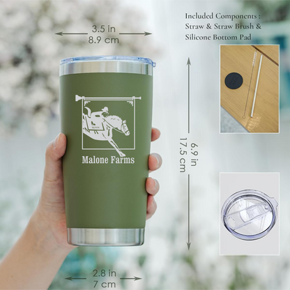 Malone Farms Laser Engraved Insulated 20oz Tumbler