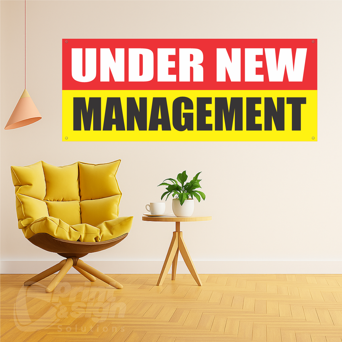 New Manager Sign UNDER NEW MANAGEMENT - Vinyl Banner – Print & Sign