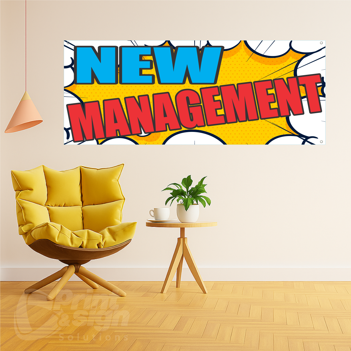 New Manager Sign NEW MANAGEMENT - Vinyl Banner – Print & Sign