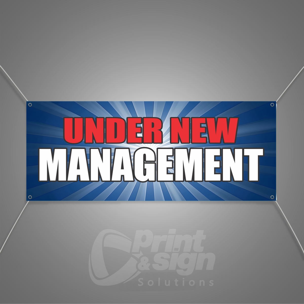 New Manager Sign UNDER NEW MANAGEMENT - Vinyl Banner – Print & Sign