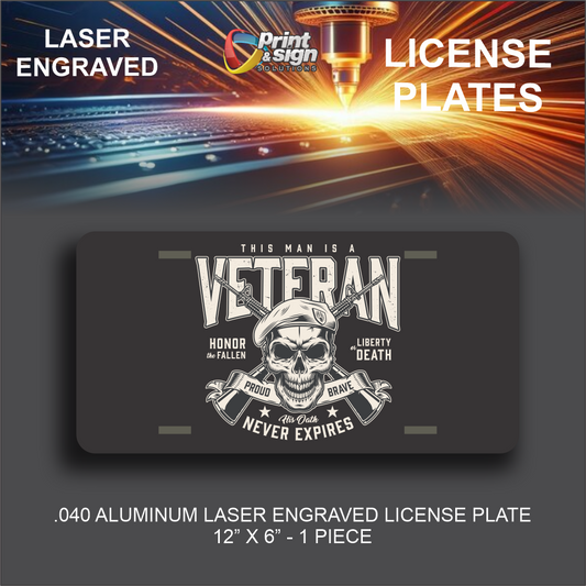 License Plate VETERAN Auto Truck car tag Aluminum