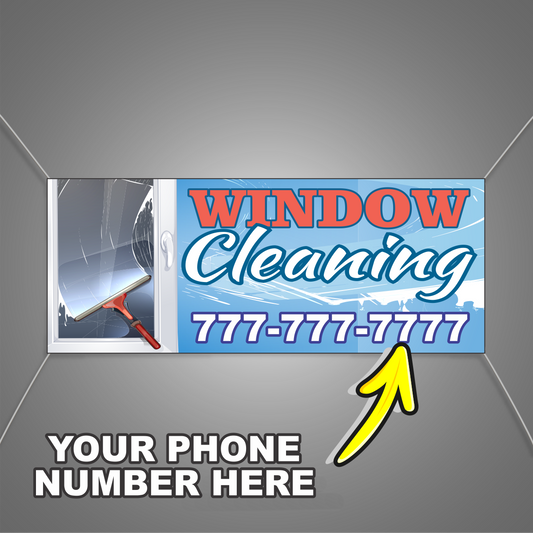 Window Cleaning Vinyl Banner Add Your Phone Number