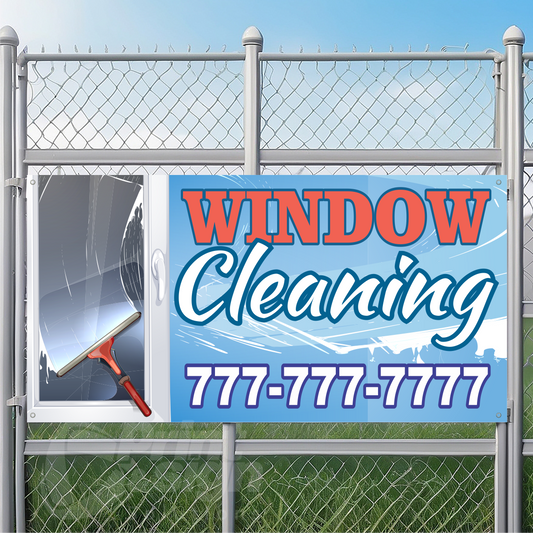 Window Cleaning Vinyl Banner Add Your Phone Number