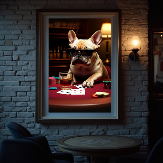 Dog Playing Poker Smoking Cigar Digital File Ready to Print High Definition PDF PNG File Format