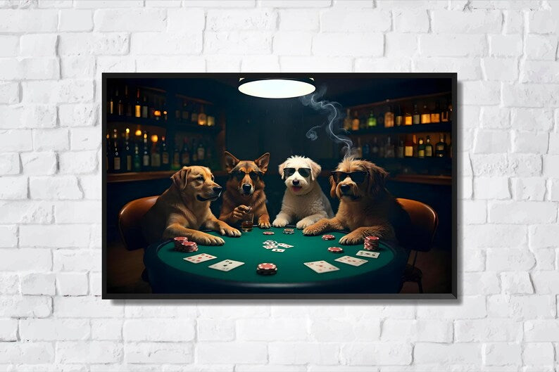 Dogs playing poker Digital File Ready to Print High Definition PDF PNG File Format