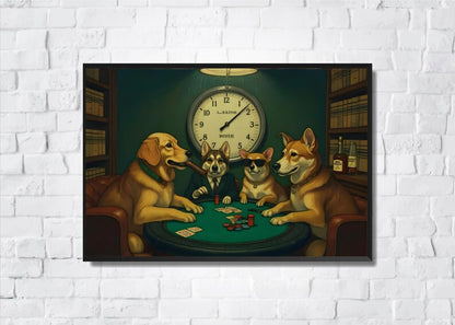 Poker Dog Playing Digital File Ready to Print High Definition PDF PNG File Format