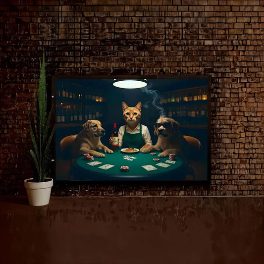 Animals Playing Poker Digital File Ready to Print High Definition PDF PNG File Format